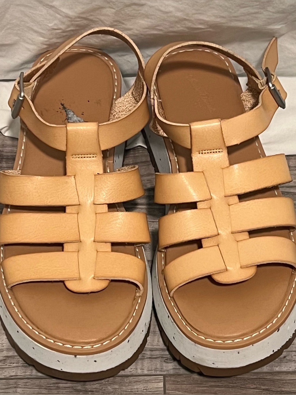 Women’s Tan Strappy Platform Sandals